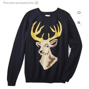 Roebuck & Co Deer Sweater Ugly Buck Antlers Knit Blue Cotton Sears Men’s large